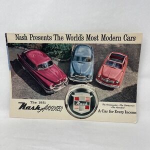 1950s Nash Automobile Sales Advertisement Poster Display‎ Ephemera Collectible